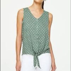 OLIVE GREEN AND WHITE Loft Outlet Polka Dot Tank